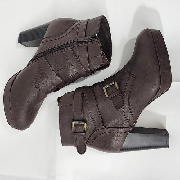 Herstyle Spazzo Heel Dark Brown Boots Women Size 10 - Picture 5 of 11